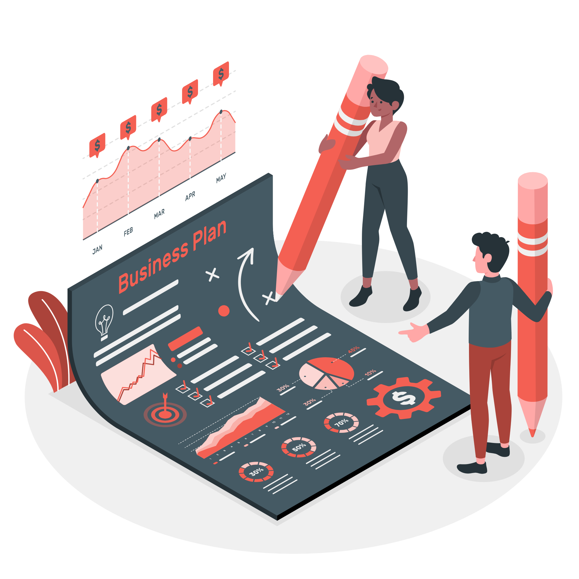 Business planning and campaign strategy illustration